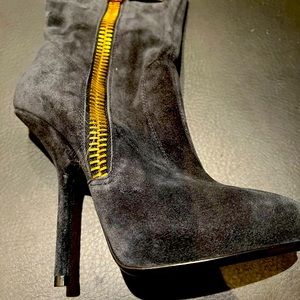 Giuseppe Zanotti Navy Suede Boots With Heels Size 5.5